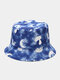 Unisex Cotton Overlay Tie-dye Graffiti Cartoon Print Double-sided Wearable Foldable Fashion Outdoor Sunshade Bucket Hat - #05