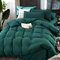 3/4 Pcs Non-printing Skin-washing Cotton Four-piece Quilt Cover Bedding Sets Single Double Bed Three-piece - Green