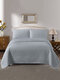 3PCS Embosses Pattern Solid Color Bedding Sets Bedspread Quilt Cover Pillowcase - Gray