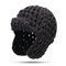 Women Wool Knit Beanie Cap Solid Color Mohair Earmuffs Outdoor Casual Windproof Hat - Deep gray
