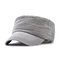Mens Vintage Solid Color Brim Flat Cap Breathable Washed Cotton Sun Hat Outdoor Sports Cap - Grey