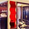  6pcs Waves Shape Self-adhesive 3D Mirror Wall Stickers Decal Room Decorations - Red