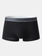 Mens Solid Color Graphene Antibacterial Underwear U Convex Boxer Briefs - Black