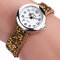 Fashion Quartz Wristwatch Multicolor Leather Rhinestone Strap Causal Bracelet Watch for Women - Brown