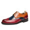 Men Brogue Color Blocking Oxfords Stylish Party Formal Shoes - Red