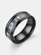 1 Pcs 8mm Fashion Acier Inoxydable Colorful Gradient Shell Ring - #06