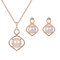 Luxury Jewelry Set Gold Plated Pearl Earrings Necklace Set - White