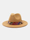 JASSY Men's Felt Fashion Outdoor Casual Sunshade Flat Brim Hat Fedora Hat Bucket Hat - #11