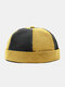 Men & Women Cotton Multi-color Patchwork Fashion Brimless Beanie Landlord Cap Skull Cap - Yellow