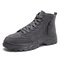 Men Suede Tooling Boots Side Zipper Comfy Slip Resistant Outdoor Casual Ankle Boots - Grey