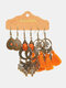 3 pezzi di orecchini da donna a forma di goccia della Boemia set regalo di gioielli orecchini pendenti con nappa - #03