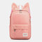 Waterproof Large Capacity Multi-function Rabbit Ears Cute Backpack Travel School Bag - Pink 1