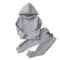Girl's and Boy's Cotton Soft Hooded Striped Casual Long Sleeves Set For 1-7Y - Grey