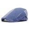 Men's Vintage Vogue Casual Washed Denim Fabric Beret Cap Adjustable Outdoor Sun Hat - Light Blue