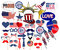 40 pièces / ensemble 4 juillet ensembles de vaisselle jetables fête à thème US découations de conception de drapeau national ensembles fournitures de fête de fête de l'indépendance américaine - #01