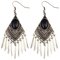 Bohemian Sliver Drop Earrings Gemstone Alloy Earrings Tassels Geometry Drop Earrings For Women - Silver
