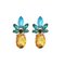 Boucles d'oreilles en cristal élégant ananas talon d'oreille en strass bleu pour les femmes - 01