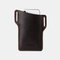 Men EDC Genuine Leather 6.5 Inch Phone Holder Sleeve Case Waist Belt Bag - Coffee