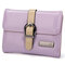 Women Candy Color Joker Soft Leather Wallet - Purple