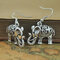 Vintage Hollow Carved Earrings Double-Sided Elephant Rabbit Women Pendant Earrings - #01