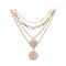 Trendy Metal Multi Layer Necklace Retro Tassels Metal Necklace For Women  - Gold