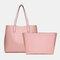 Women 2 PCS Multi-pocket Large Capacity Removable Key Multifunctional Handbag Tote - Pink