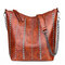 Ladies Textured Soft Leather Handbags Chain Shoulder Bag Rivet Tote Bag - #06