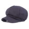 Women Adjustable Vintage Cotton Newsboy Cap Warm Beret Cap Comfortable Flat Cabbie Hat Octagonal Cap - Navy