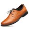Men Microfiber Leather Slip Resistant Soft Sole Casual Formal Shoes - Brown