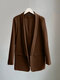 Solid Long Sleeve Lapel Blazer For Women - коричневый