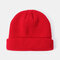 Unisex Solid Color Knitted Wool Hat Skull Caps Beanie hats - Red