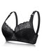 Sexy Lace Push Up Full Coverage Lightly Lined Bras - Black