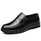 Men Classic Comfort Soft Slip On Business Formal Casual Leather Shoes - Black