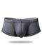 Mens Sexy Ice Silk Mesh Breathable Underwear 3D Pouch Skinny Crotch Suture Shaper Hips Boxer Briefs - Gray