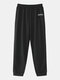 Mens Loungewear Pants Cotton Beam Foot Thin Comfortable Casual Home Trousers - Black