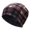 Mens Womens Grid Cotton Thickening Velvet Beanies Cap Knitted Soft Bonnet Hat And Scarf Dual-Use - 2
