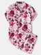 Mens Floral Print Hawaiian Holiday Thin Quick-drying Drawstring Co-ords - Pink