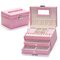 Leather Jewelry Storage Organizer 3 Layers Cosmetic  Container DIY Portable Gift Box - 01