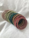 100 Pcs/Set Trendy Simple Multicolor Solid Color Circle-shaped Rubber Cloth Hair Band Hair Accessories - #09