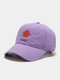 Unisex Cotton Embroidery Maple Leaf Casual Outdoor Sunshade Hunting Blazing Orange Safety Orange Baseball Hat - Purple