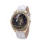 Fashion Owl Flower Leather Rhinestone Quartz Wristband Wholesale Watches Ladies Gift - White