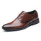 Large Size Men Retro Color Leather Crocodilian Non-slip Formal Shoes - Brown