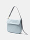 Casual Soild Flap Design Multi-Carry Shoulder Bag Handbag - Sky Blue