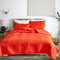 Luxury Summer Quilt Blanket Bed Spread Solid Lattice Thick Soft Warm 3pcs/set Quilt Bedspreads Bedcover Coverlet Set US Queen - Orange