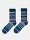 10 Pairs Men Cotton Geometric Striped Argyle Pattern Jacquard Thicken Breathable Warmth Socks - Blue