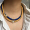 Collana multistrato con pendente di perle di Boemia Collana con clavicola di argilla polimerica di colore misto - 04