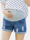 Maternity Denim Belly Care Shorts - Dark Blue