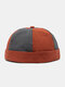 Men & Women Cotton Multi-color Patchwork Fashion Brimless Beanie Landlord Cap Skull Cap - Orange