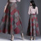 Season New Woolen Skirt Long Skirt Ladies Long Skirt High Waist Thickening A Word Skirt - Red