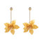 Vintage Resin Stereoscopic Flower Earrings Geometric Flower Pendant Earrings Bohemian Jewelry - Yellow